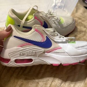Nike Air Max White with Blue and Pink Accents